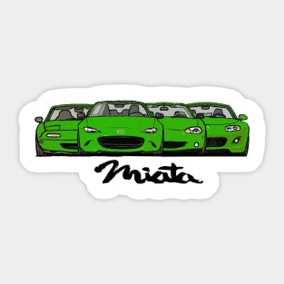 MX5 Miata Generations Green Sticker